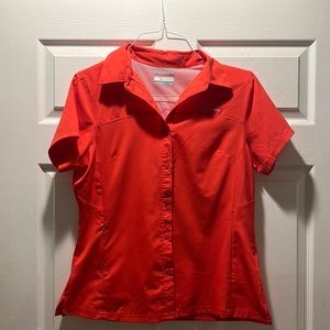 Orange shirt. Sun protection. Columbia. Size M